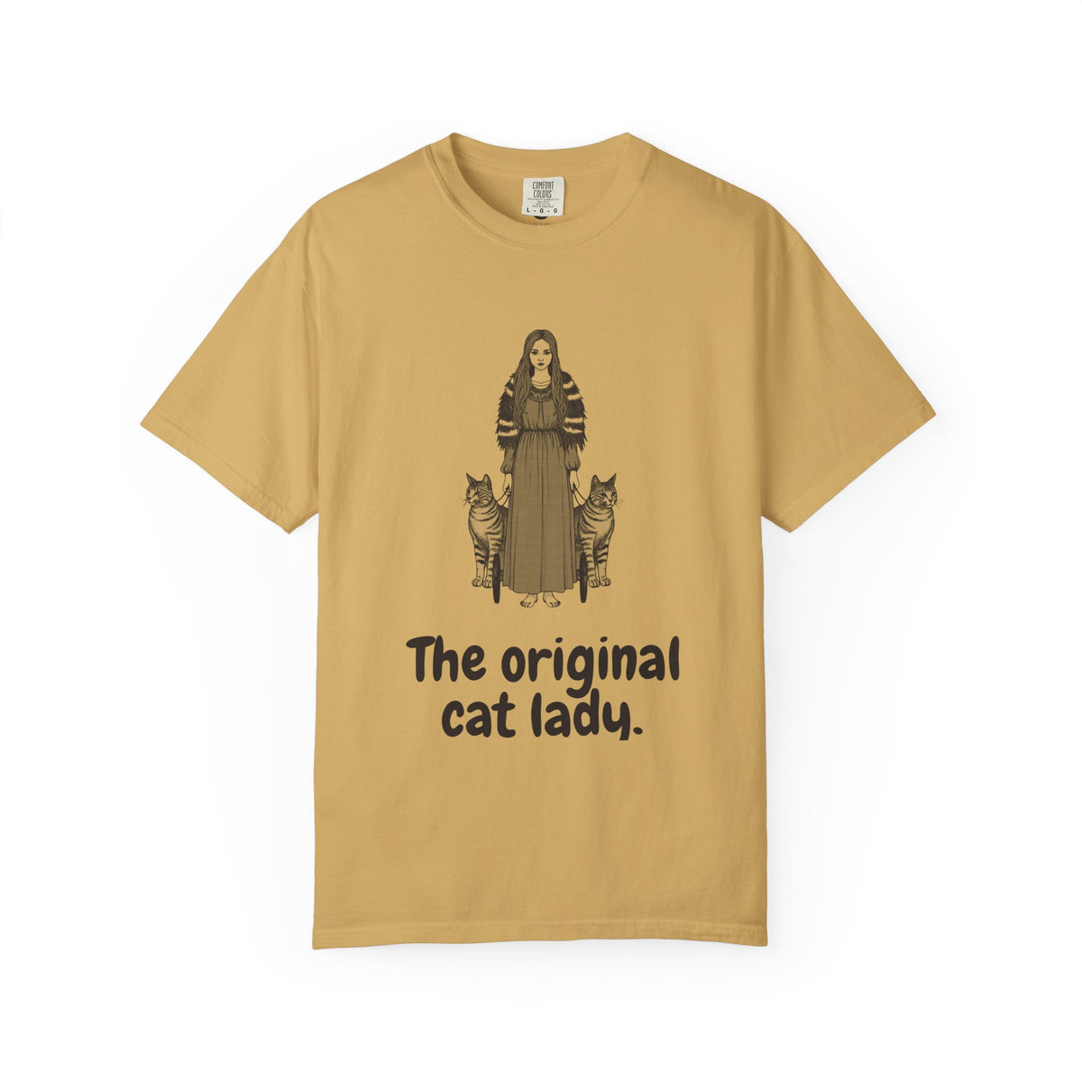 Freyja · “The original cat lady.” — Garment-Dyed One-Ink Tee