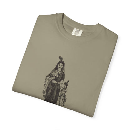 Radha · “Her name comes first.” — Garment-Dyed One-Ink Tee