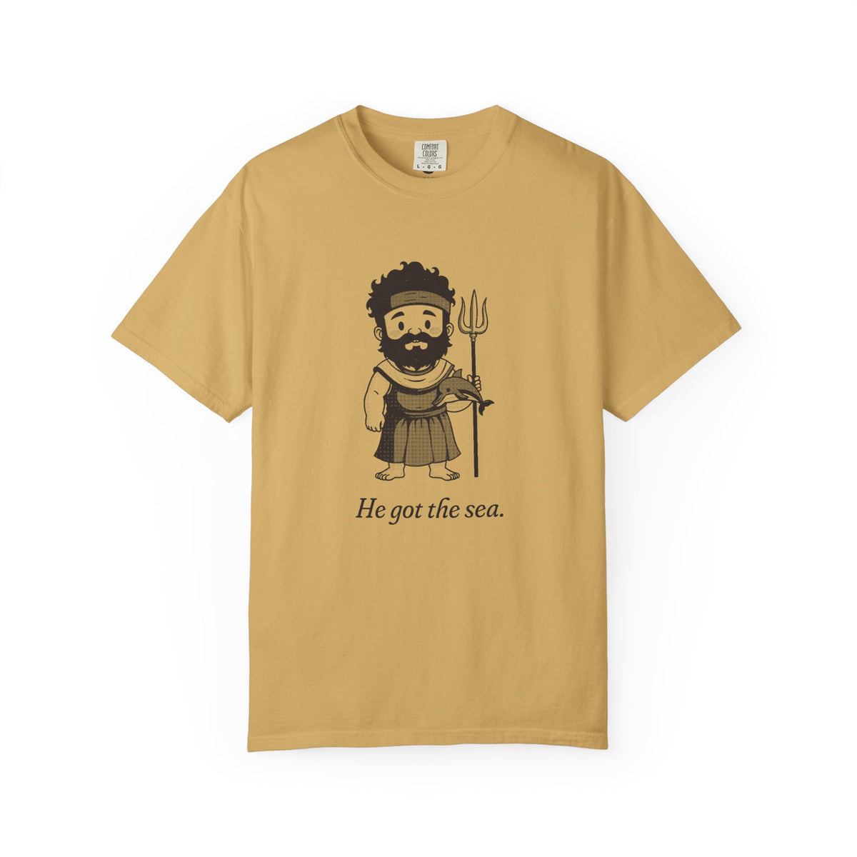 Poseidon · “He got the sea.” — Garment-Dyed One-Ink Tee