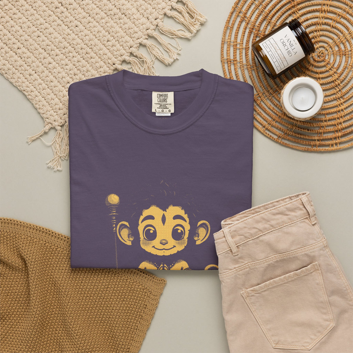 Hanuman · “Brought the whole mountain.” — Garment-Dyed One-Ink Tee