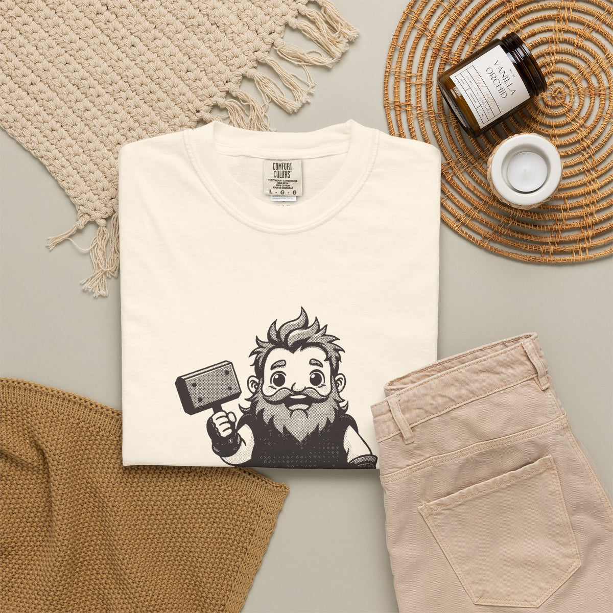 Thor · “Bring a raincoat.” — Garment-Dyed One-Ink Tee