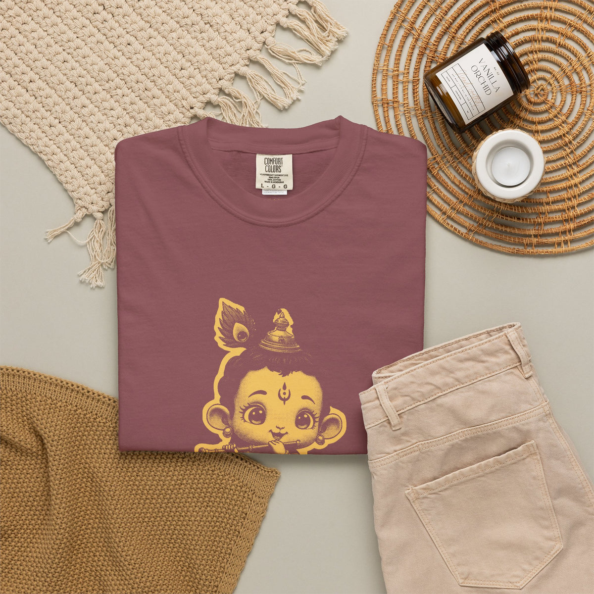 Krishna · “Butter thief. Heart thief.” — Garment-Dyed One-Ink Tee