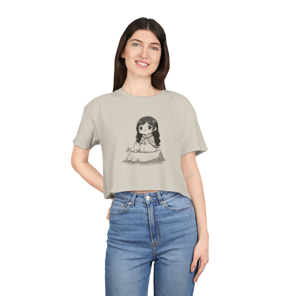 Selkie: Grey Selkie of Sule Skerry — Women's Crop Tee