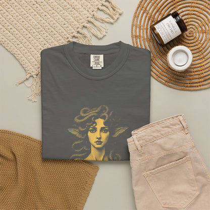 Medusa · “Look again.” — Garment-Dyed One-Ink Tee