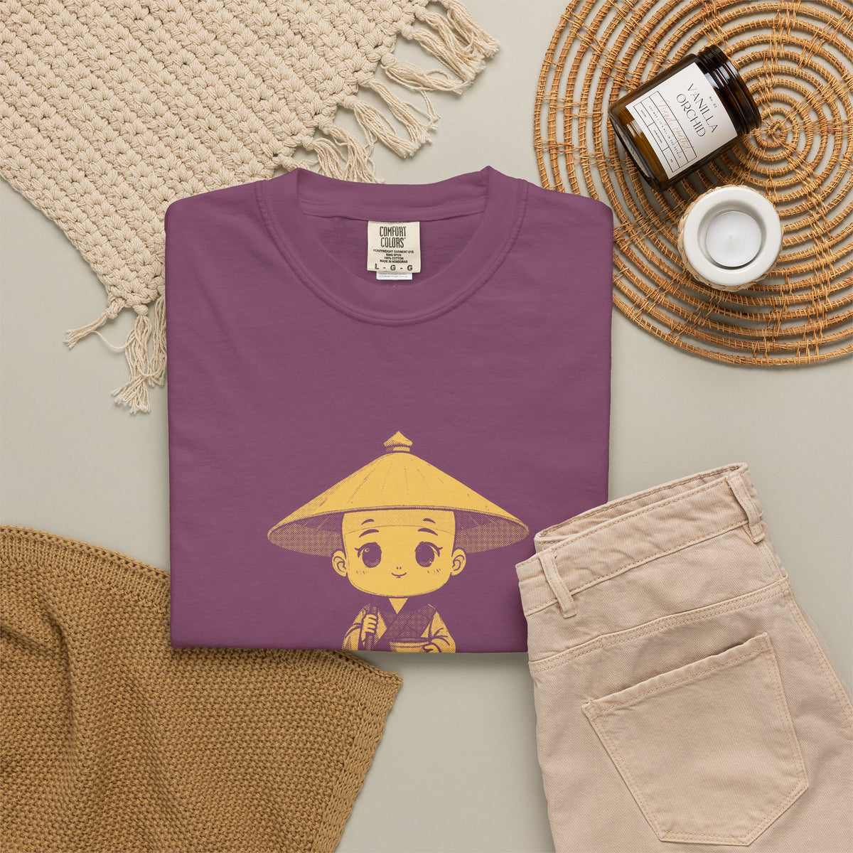 Kōbō Daishi · “Never walking alone.” — Garment-Dyed One-Ink Tee