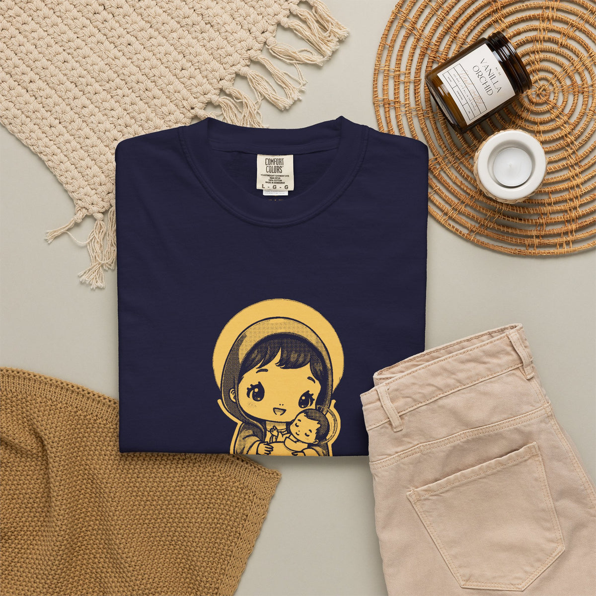 The Virgin Mary · “Ask your mother.” — Garment-Dyed One-Ink Tee