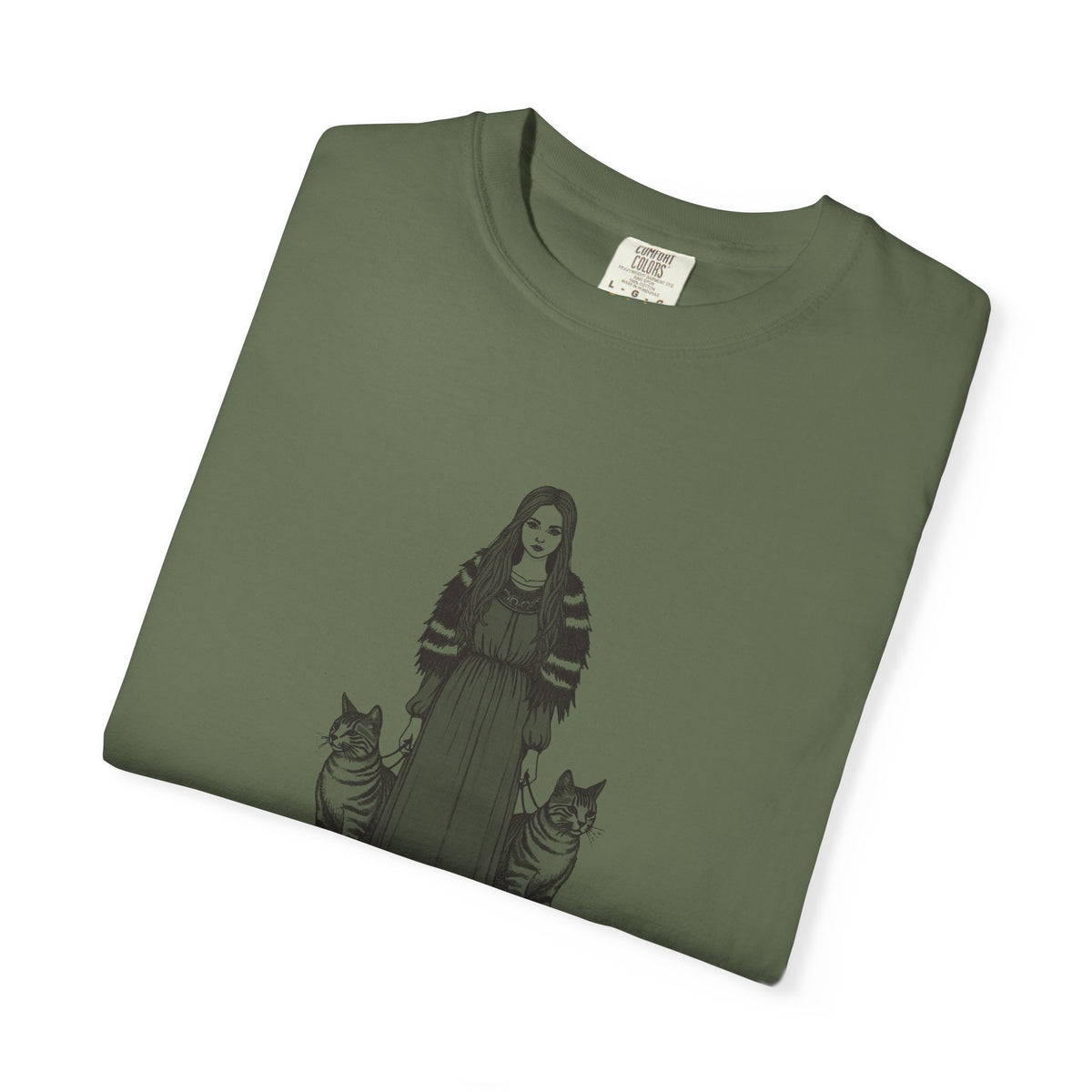 Freyja · “The original cat lady.” — Garment-Dyed One-Ink Tee