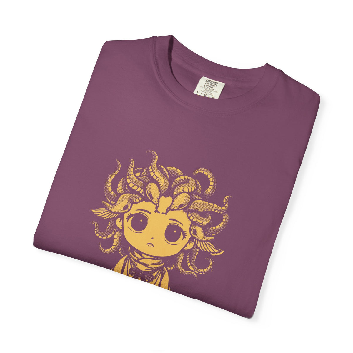 Medusa · “Look again.” — Garment-Dyed One-Ink Tee