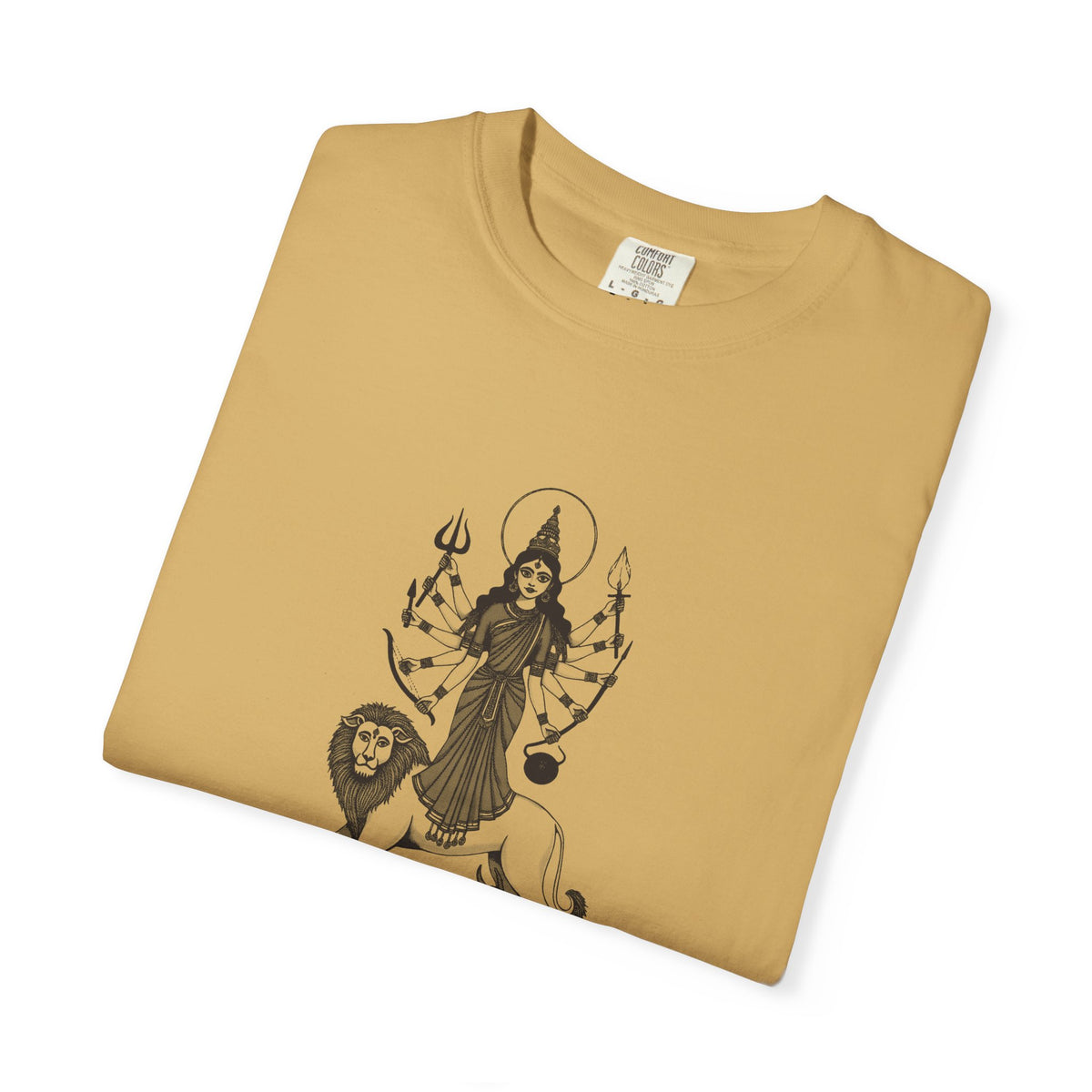 Durga · “Every god chipped in.” — Garment-Dyed One-Ink Tee