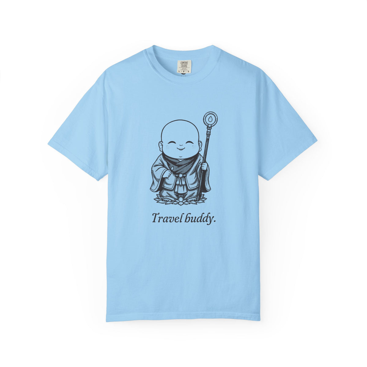 Jizō · “Travel buddy.” — Garment-Dyed One-Ink Tee