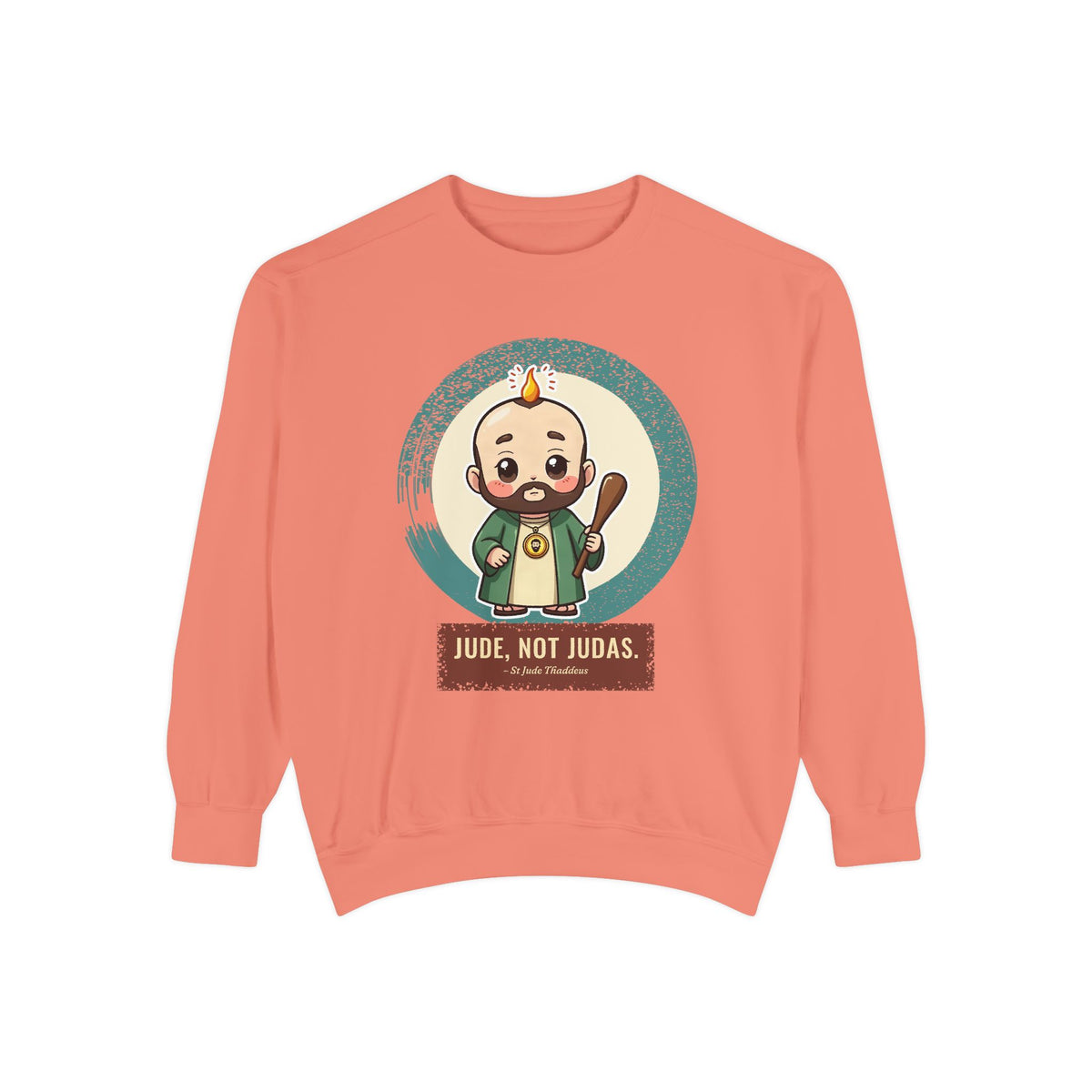 St Jude Thaddeus: Bearer of the Pentecost Flame — Garment-Dyed Sweatshirt
