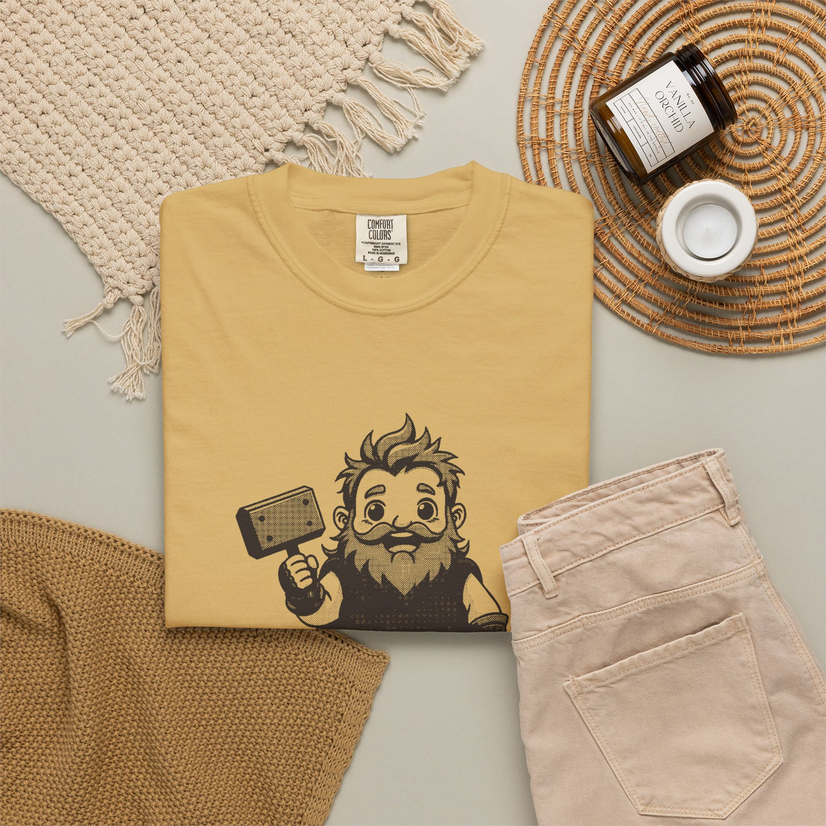 Thor · “Bring a raincoat.” — Garment-Dyed One-Ink Tee