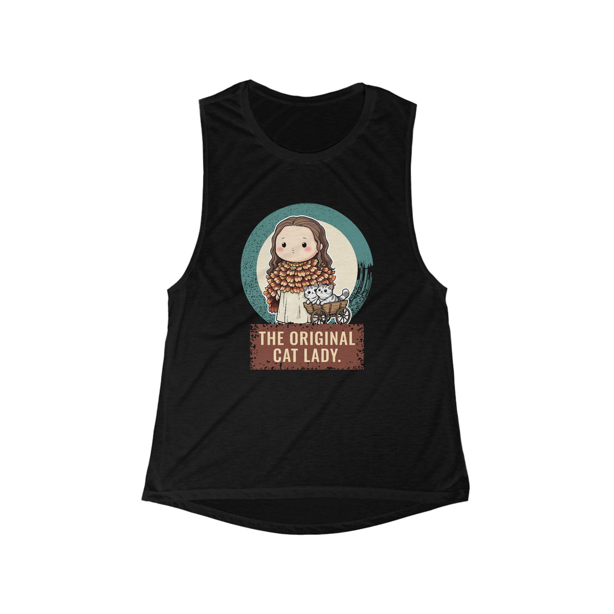 Freyja: Cats at the Reins — Women's Flowy Muscle Tank
