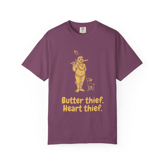 Krishna · “Butter thief. Heart thief.” — Garment-Dyed One-Ink Tee