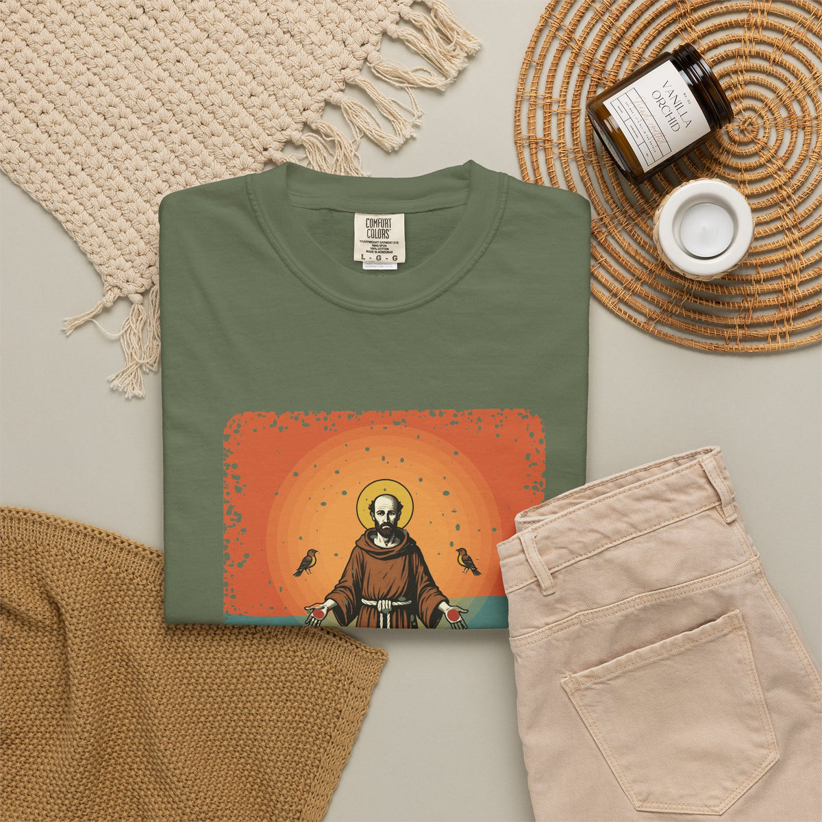 St Francis of Assisi · “Talks to birds. They listen.” — Garment-Dyed T-Shirt