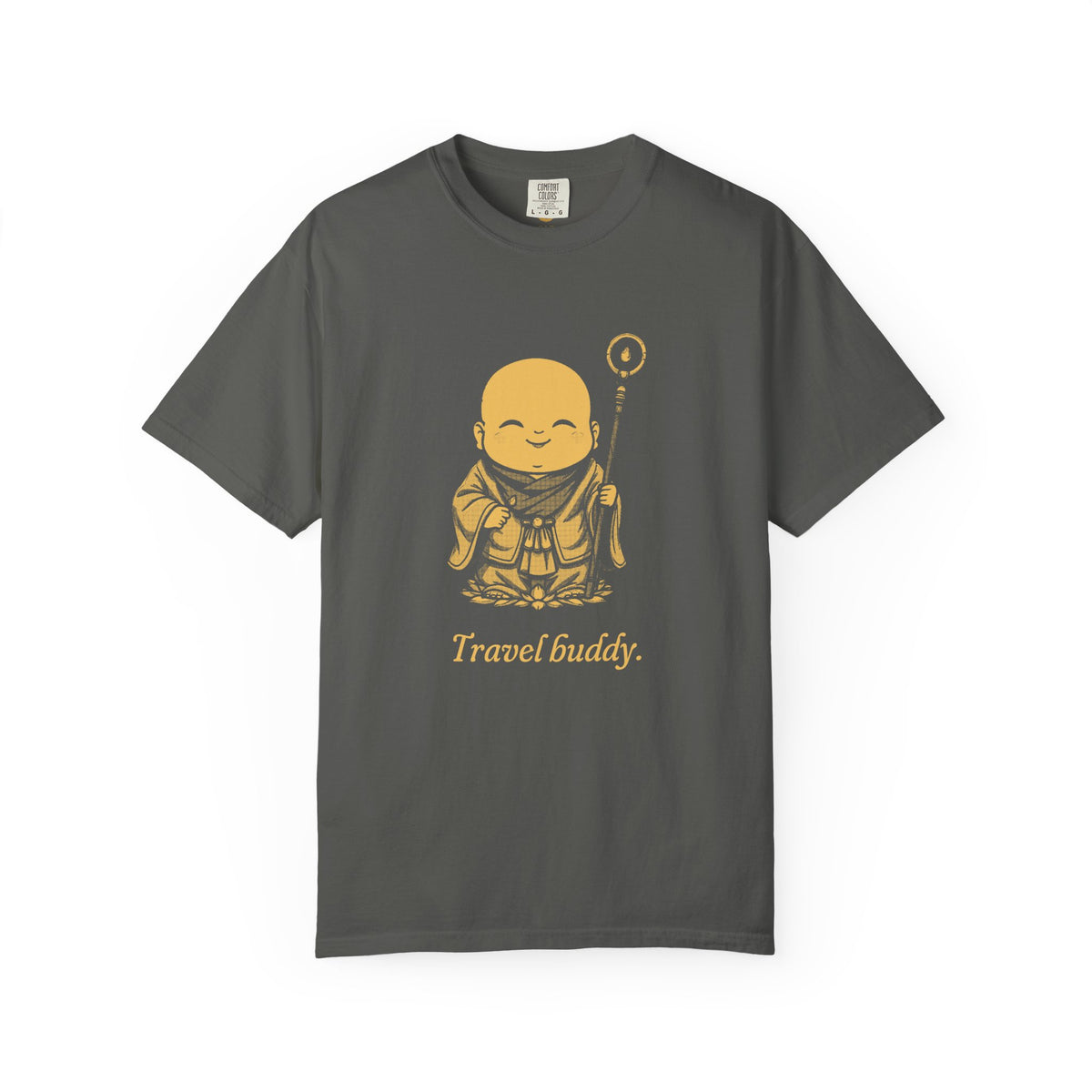 Jizō · “Travel buddy.” — Garment-Dyed One-Ink Tee