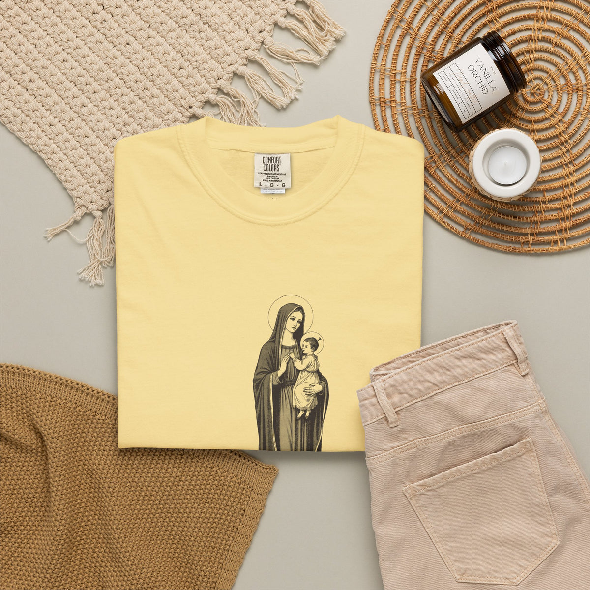 The Virgin Mary · “Ask your mother.” — Garment-Dyed One-Ink Tee