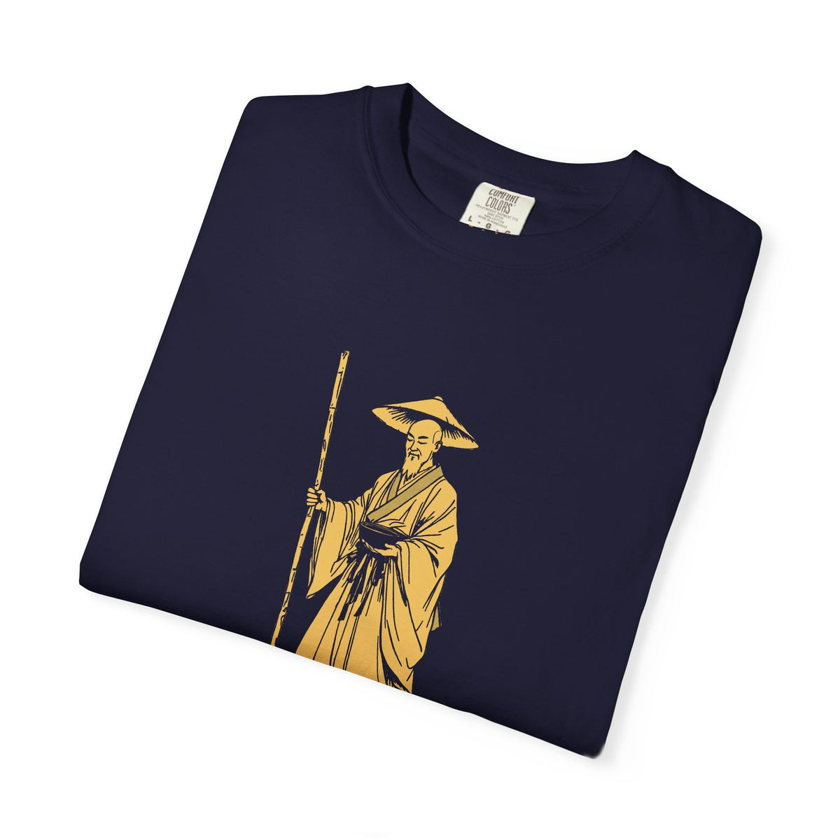 Kōbō Daishi · “Never walking alone.” — Garment-Dyed One-Ink Tee