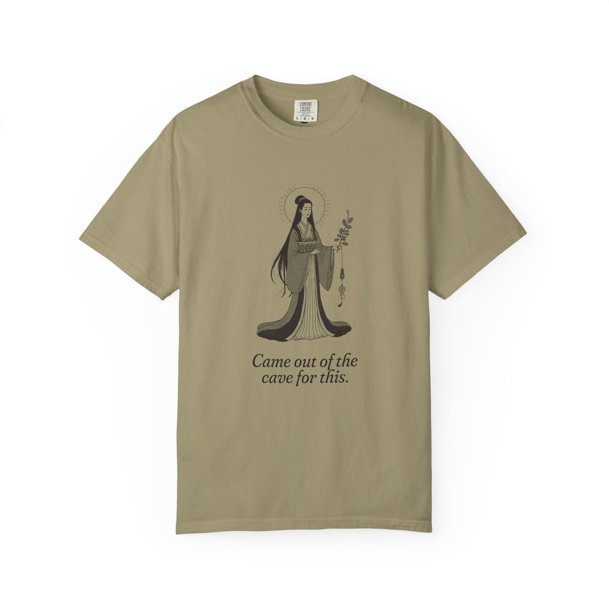Amaterasu · “Came out of the cave for this.” — Garment-Dyed One-Ink Tee