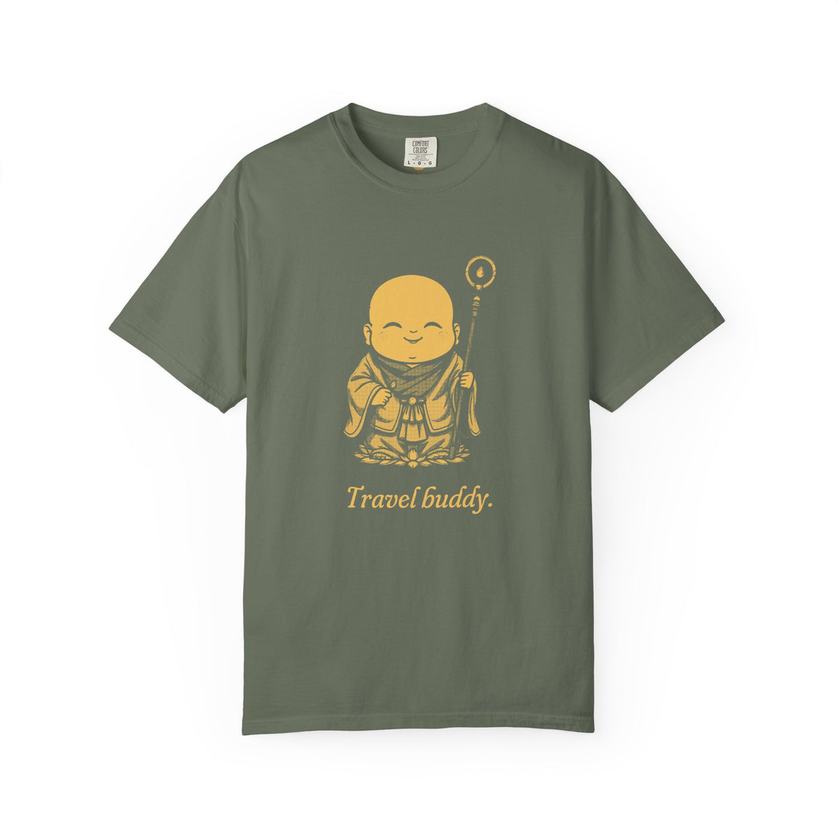Jizō · “Travel buddy.” — Garment-Dyed One-Ink Tee