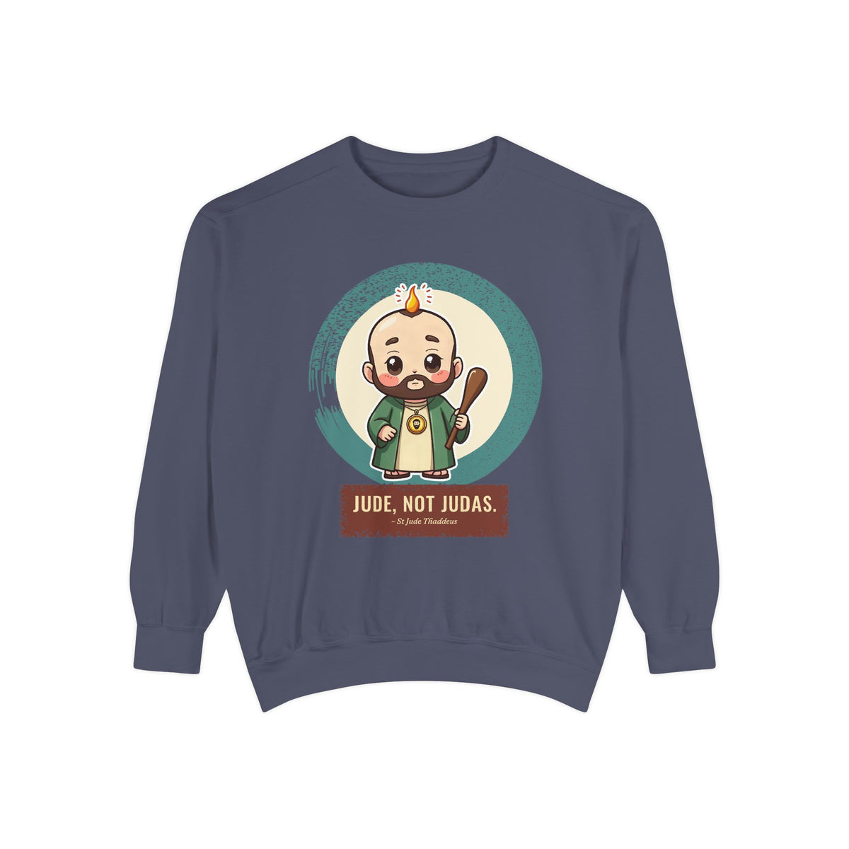 St Jude Thaddeus: Bearer of the Pentecost Flame — Garment-Dyed Sweatshirt