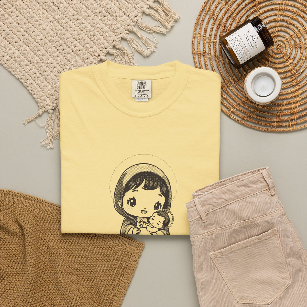 The Virgin Mary · “Ask your mother.” — Garment-Dyed One-Ink Tee