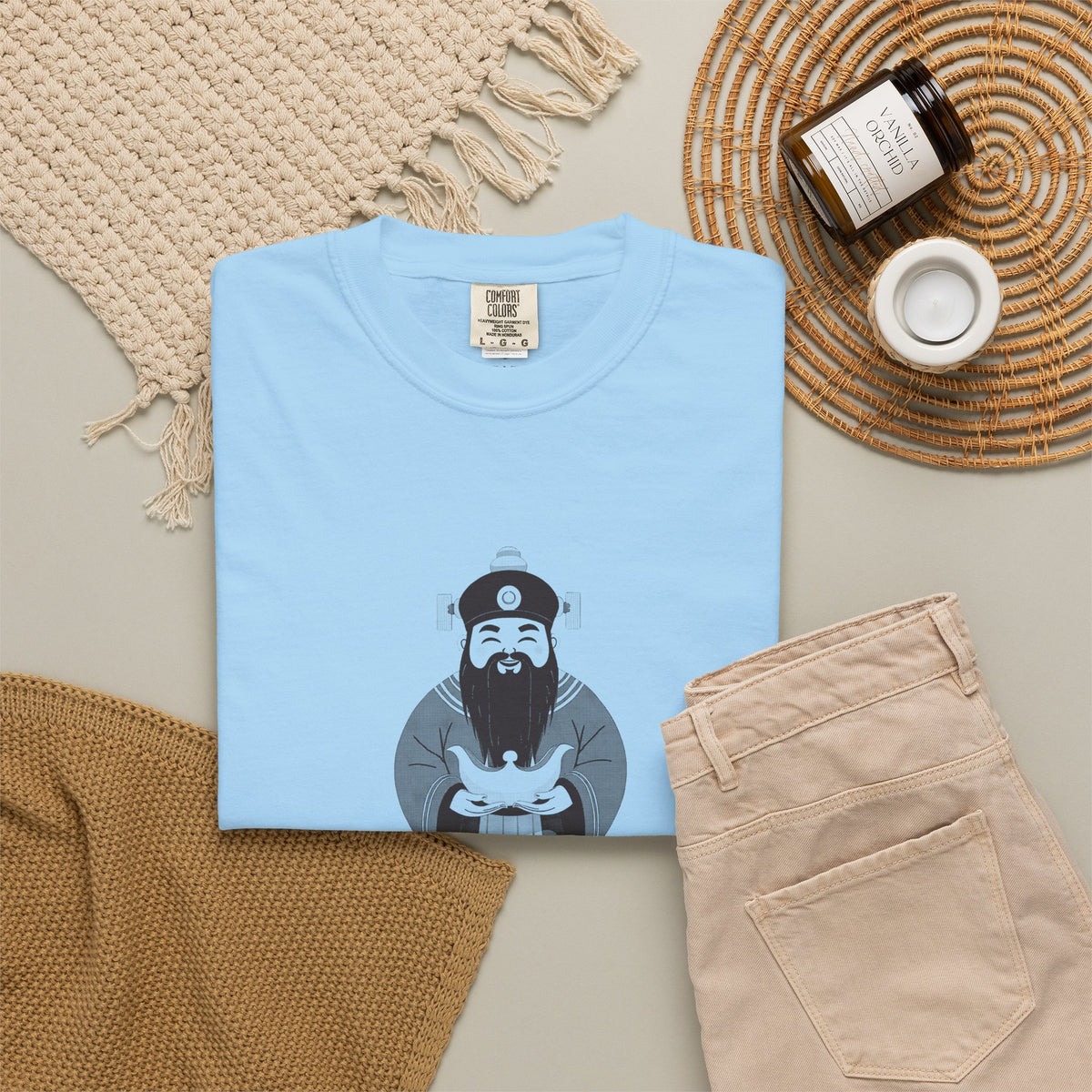 Caishen: The Civil God of Wealth — Garment-Dyed One-Ink Tee