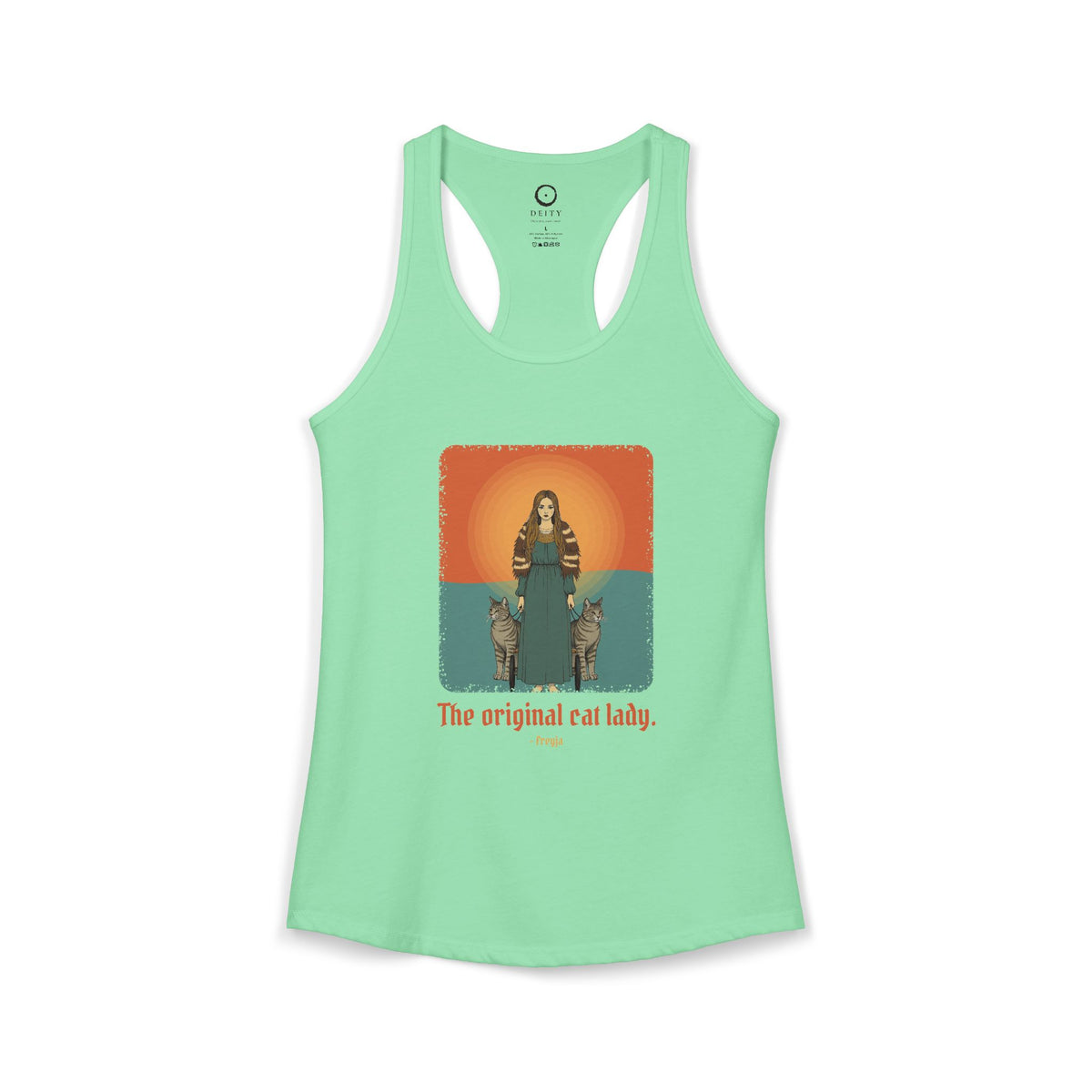 Freyja: Lender of the Falcon Cloak — Women's Racerback Tank