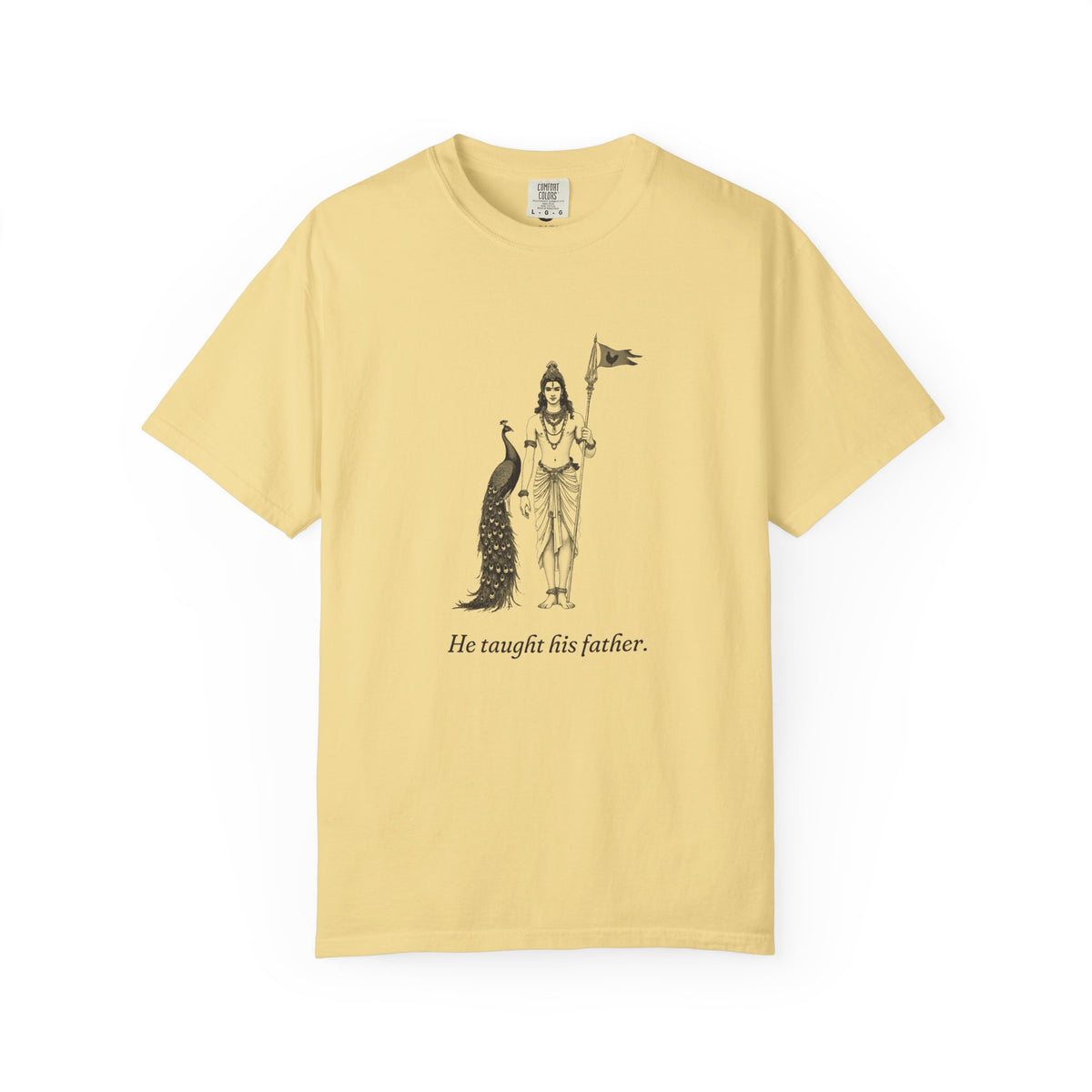 Murugan: Rider of the Peacock — Garment-Dyed One-Ink Tee