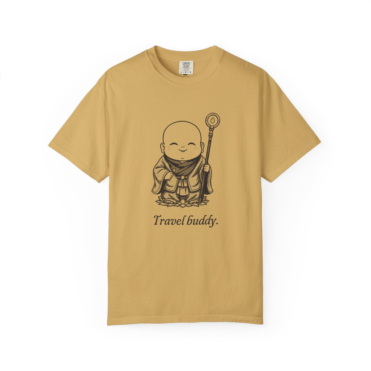 Jizō · “Travel buddy.” — Garment-Dyed One-Ink Tee