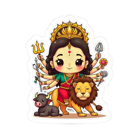 Durga: Serene in the Midst of Battle — Sticker