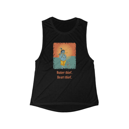 Krishna: Protector of Cows — Women's Flowy Muscle Tank