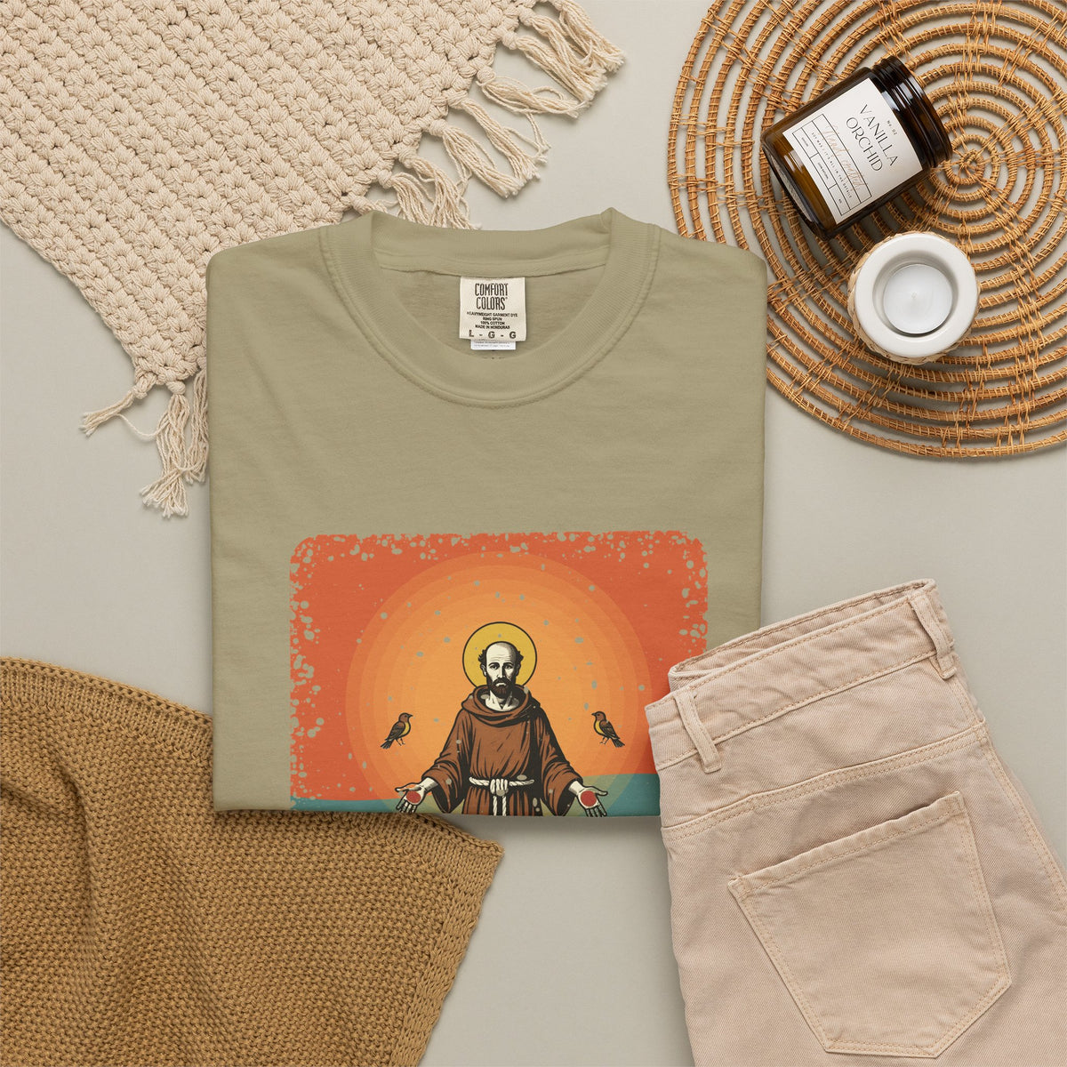 St Francis of Assisi · “Talks to birds. They listen.” — Garment-Dyed T-Shirt