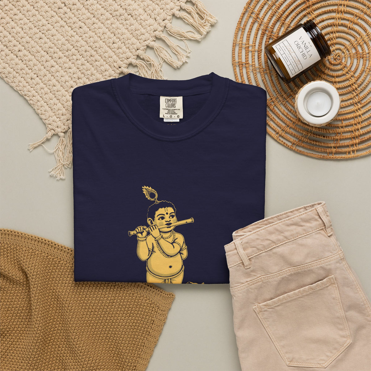 Krishna · “Butter thief. Heart thief.” — Garment-Dyed One-Ink Tee