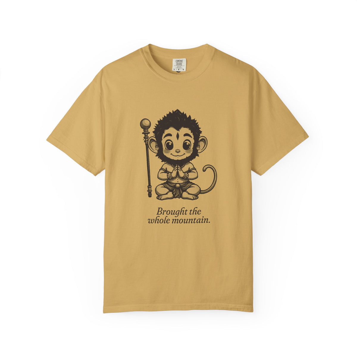 Hanuman · “Brought the whole mountain.” — Garment-Dyed One-Ink Tee