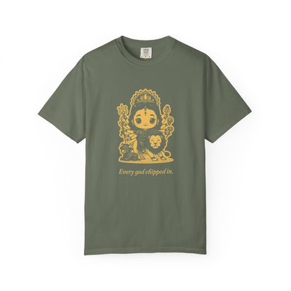 Durga · “Every god chipped in.” — Garment-Dyed One-Ink Tee