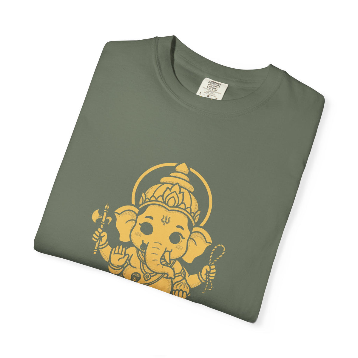 Ganesha · “First things first.” — Garment-Dyed One-Ink Tee