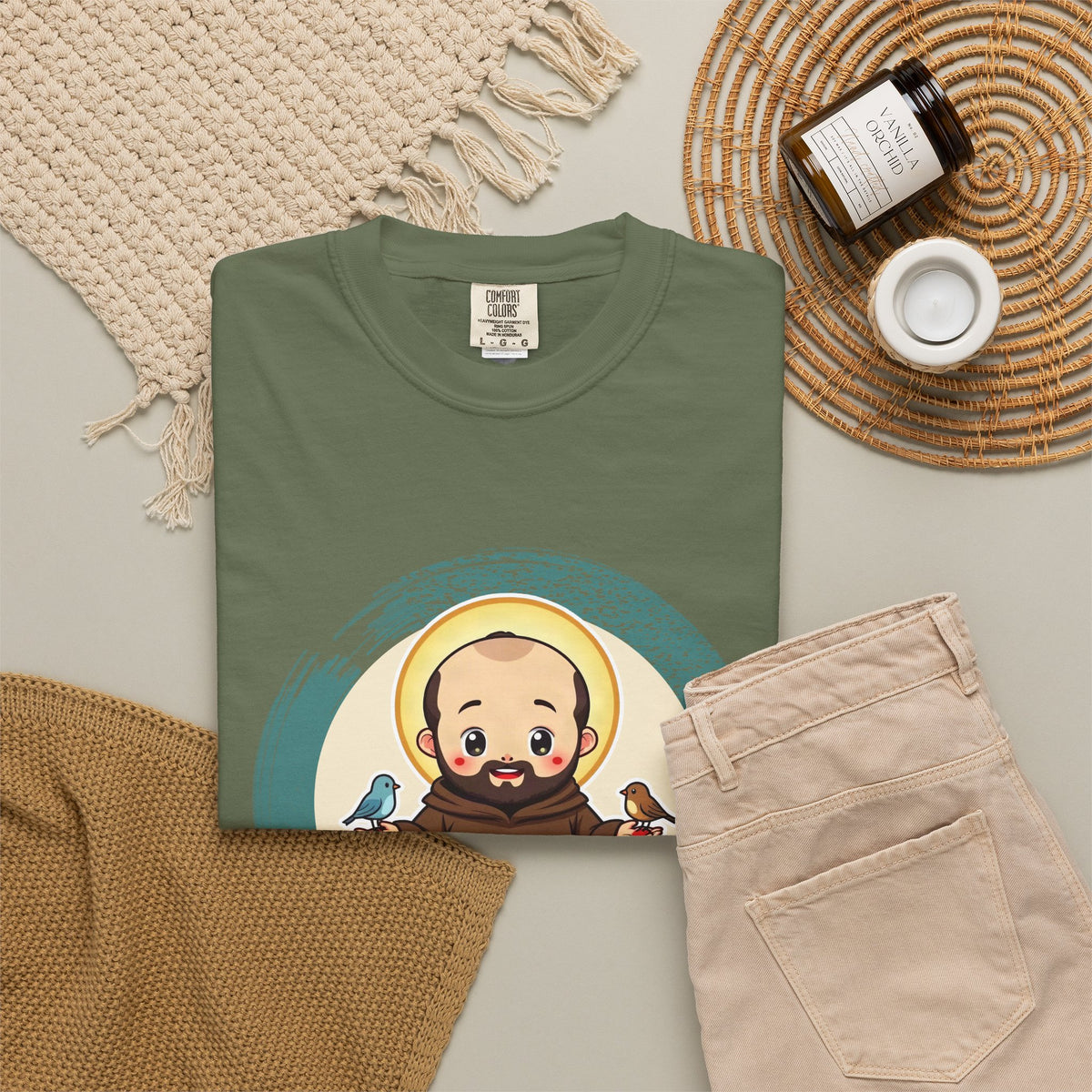 St Francis of Assisi · “Talks to birds. They listen.” — Garment-Dyed T-Shirt