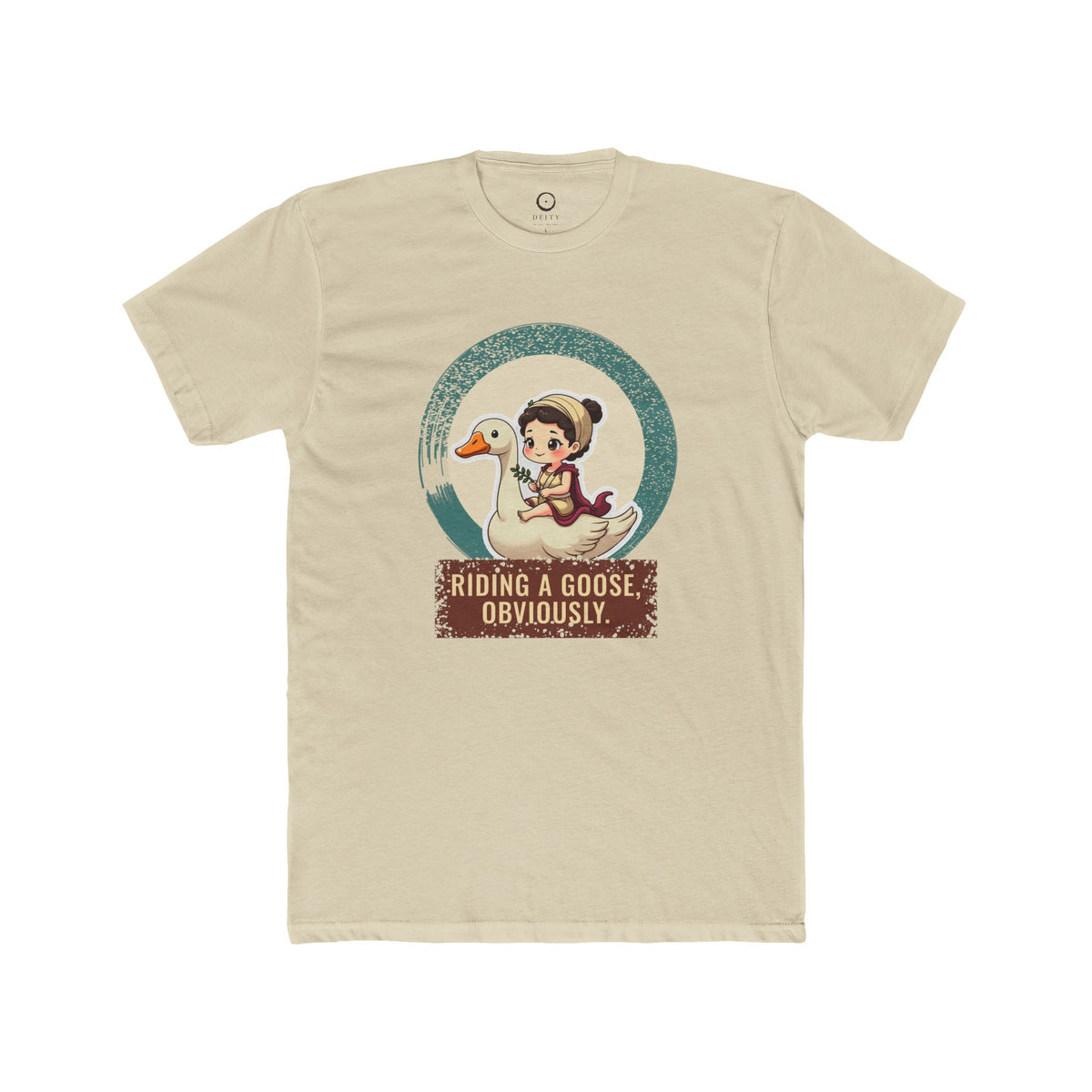 Aphrodite · “Riding a goose, obviously.” — Unisex T-Shirt