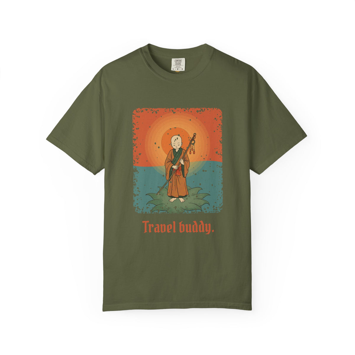 Jizō · “Travel buddy.” — Garment-Dyed T-Shirt