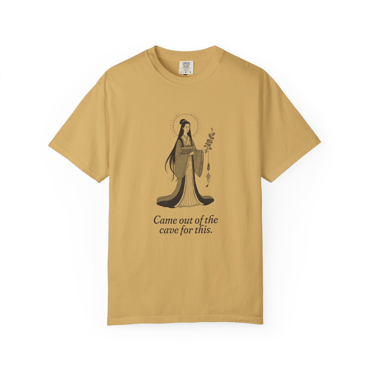 Amaterasu · “Came out of the cave for this.” — Garment-Dyed One-Ink Tee