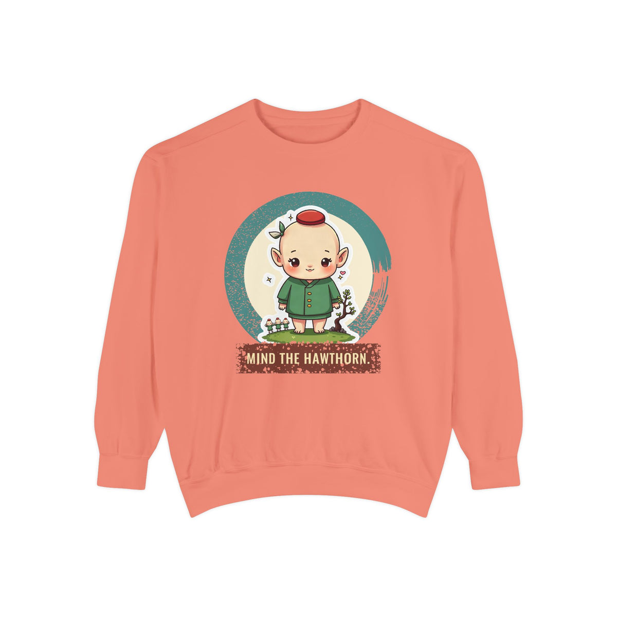 Aos Sí: Green Jacket, Red Cap — Garment-Dyed Sweatshirt