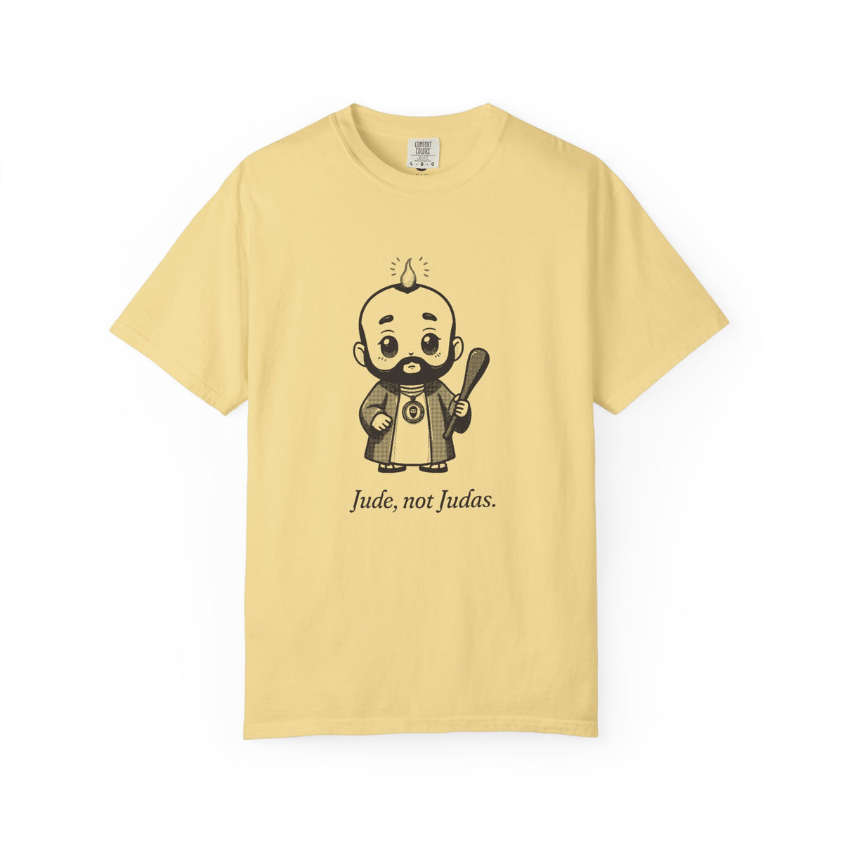 St Jude Thaddeus: Bearer of the Pentecost Flame — Garment-Dyed One-Ink Tee