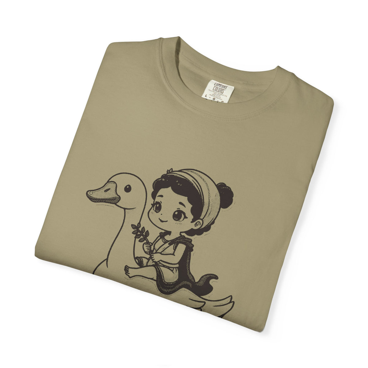 Aphrodite · “Riding a goose, obviously.” — Garment-Dyed One-Ink Tee