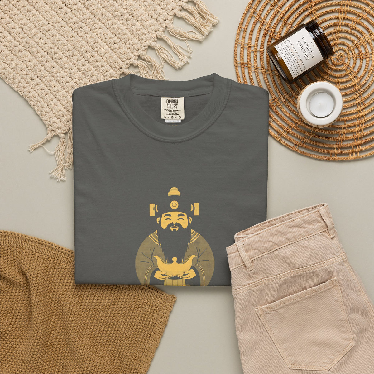 Caishen: The Civil God of Wealth — Garment-Dyed One-Ink Tee