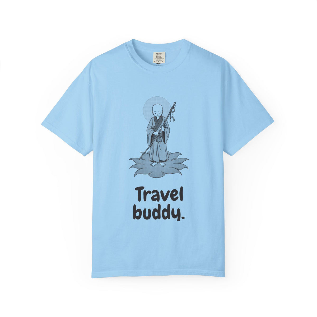 Jizō · “Travel buddy.” — Garment-Dyed One-Ink Tee