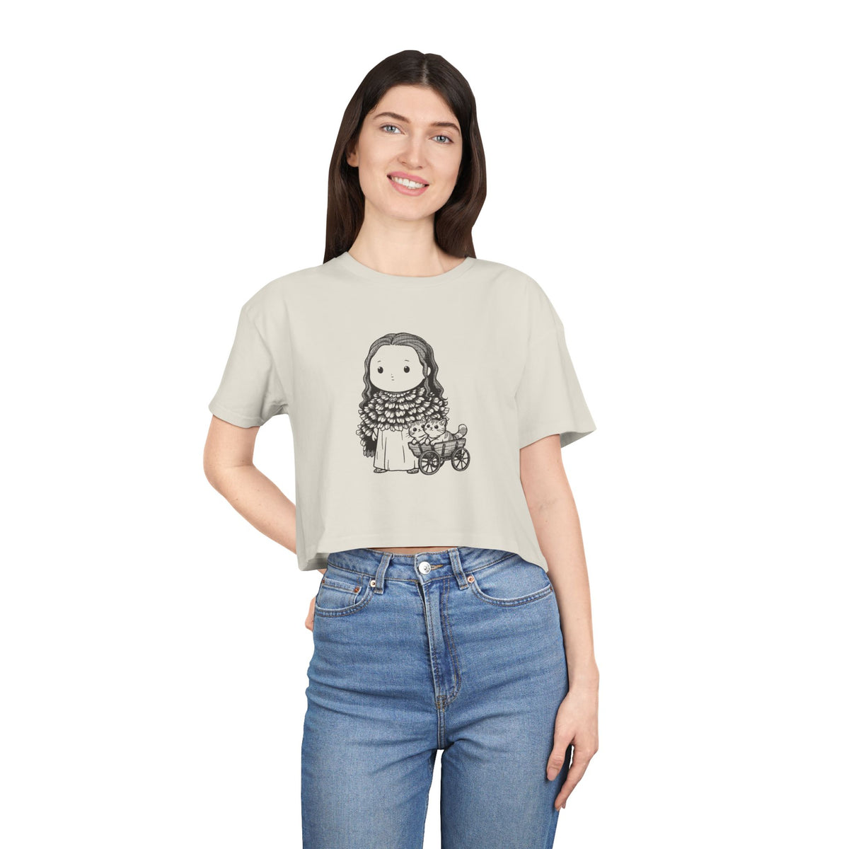 Freyja: Cats at the Reins — Women's Crop Tee