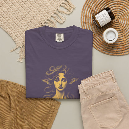 Medusa · “Look again.” — Garment-Dyed One-Ink Tee
