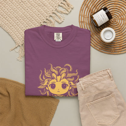 Medusa · “Look again.” — Garment-Dyed One-Ink Tee