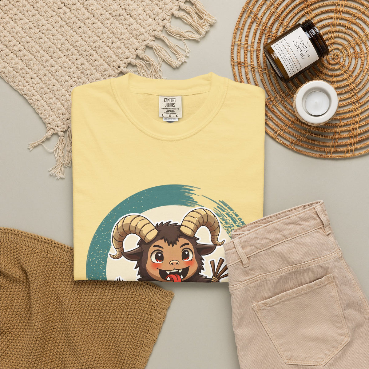 Krampus · “Mostly good this year.” — Garment-Dyed T-Shirt